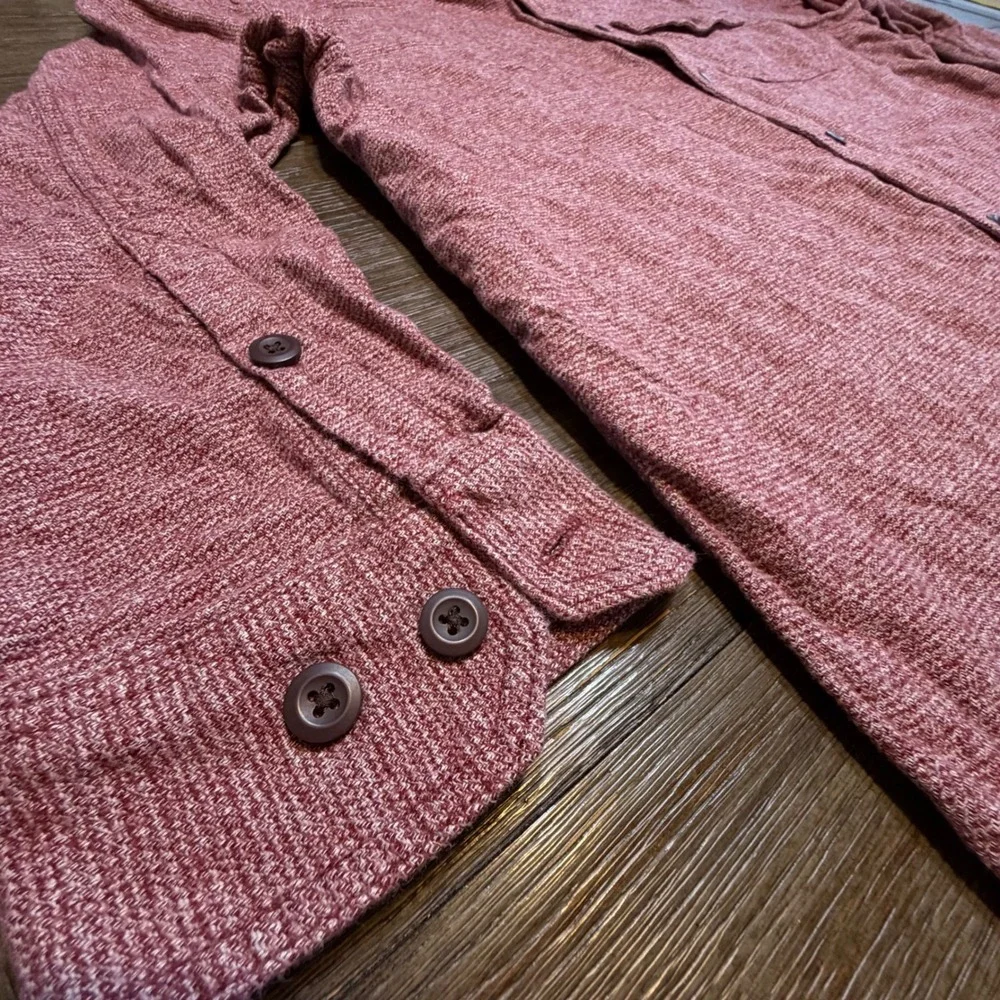 Duluth‎ Trading Co Mens Relaxed Fit Cotton Button Down Shirt Red Heather L 80686